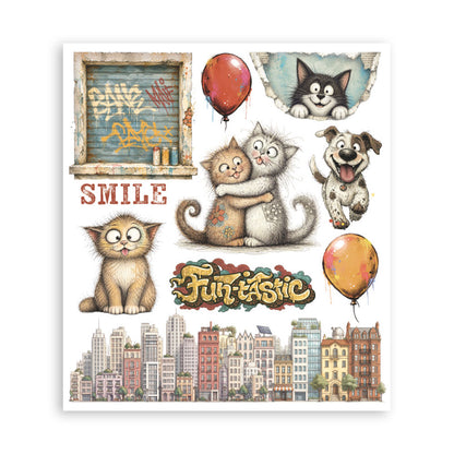 Pre Order - Stamperia - Assortment Rub on Selection - 20.5cmX23cmX0cm - 6 pages - Furry Friends 2 (Available end of October)