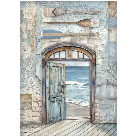 Stamperia  - Rice Paper -  21cm x 29.7cm - A4 - Silent Sea door