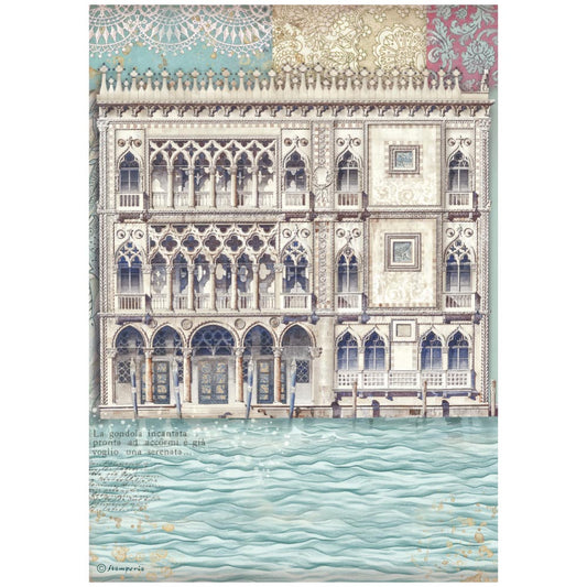 Stamperia  - Rice Paper -  21cm x 29.7cm - A4 - Venice City of Art Palace Museum