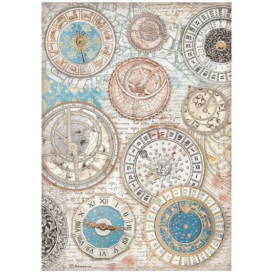 Stamperia  - Rice Paper -  21cm x 29.7cm - A4 - Venice City of Art Zodiac