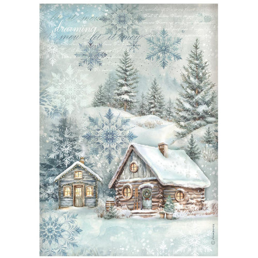 Stamperia  - Rice Paper -  21cm x 29.7cm - A4 - The Owl's House Cottage