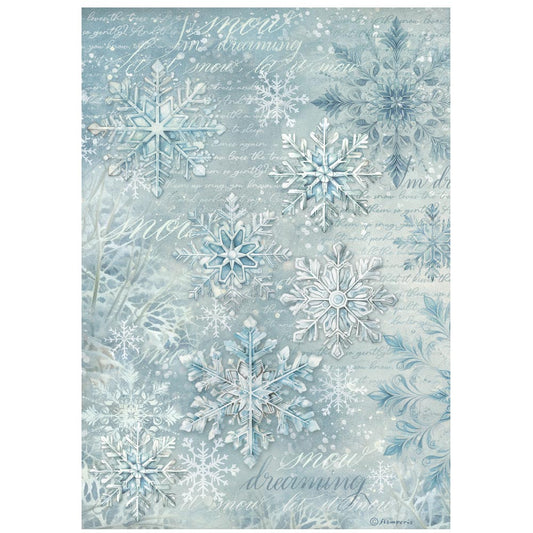 Stamperia  - Rice Paper - 21cm x 29.7cm - A4 - The Owl's House Snowflakes