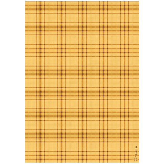 Stamperia  - Rice Paper -  21cm x 29.7cm - A4 - Whispering Woods tartan pattern