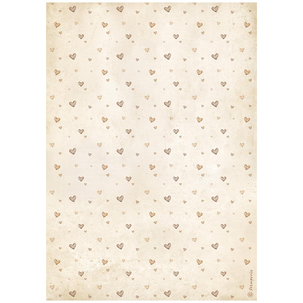 Stamperia  - Rice Paper -  21cm x 29.7cm - Baby hearts pattern