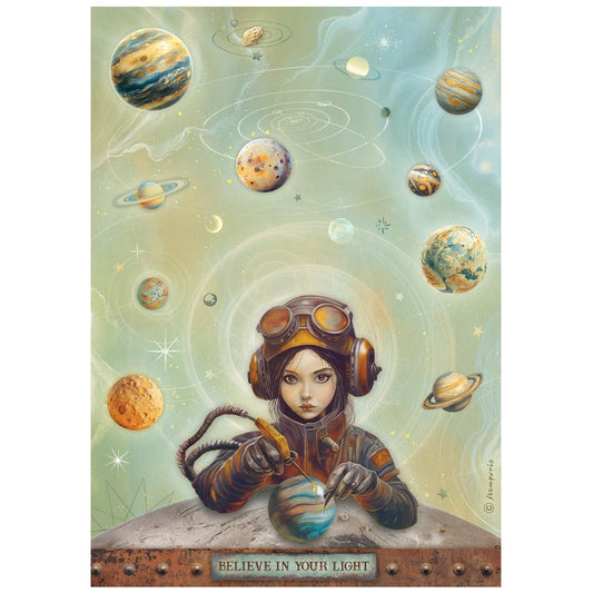 Stamperia  - Rice Paper -  21cm x 29.7cm - A4 - A new beginning - Believe in your light