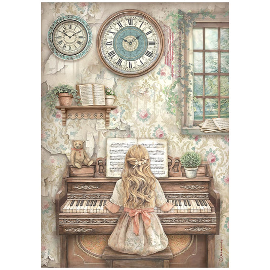 Stamperia  - Rice Paper -  21cm x 29.7cm - A4 - Symphony Piano