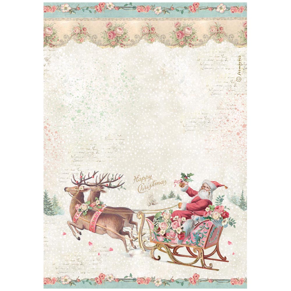 Stamperia  - Rice Paper - 21cm x 29.7cm - A4 - Winter Magic Santa Claus