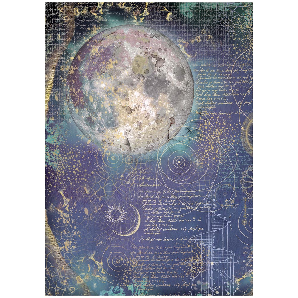 Stamperia  - Rice Paper - 21cm x 29.7cm - A4 - Cosmos moon