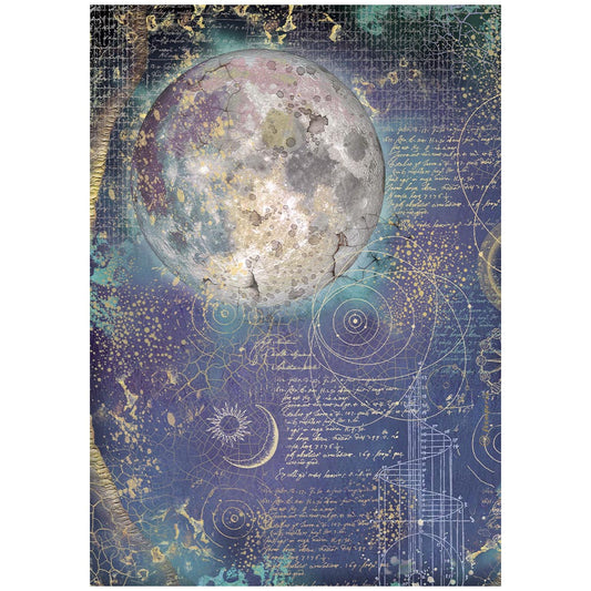 Stamperia  - Rice Paper - 21cm x 29.7cm - A4 - Cosmos moon