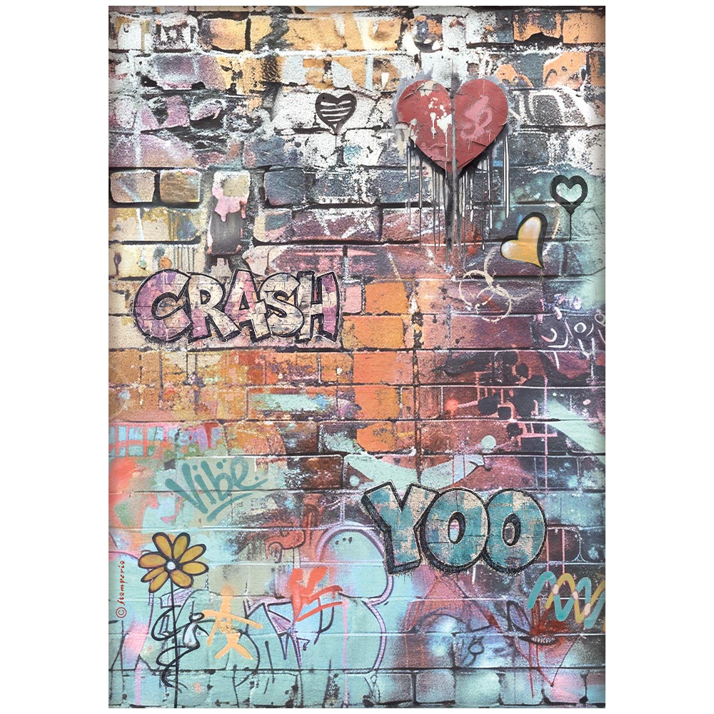 Stamperia  - Rice Paper -  21cm x 29.7cm - A4 -Furry Friends 2 graffitti