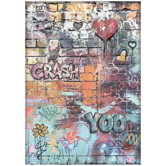 Stamperia  - Rice Paper -  21cm x 29.7cm - A4 -Furry Friends 2 graffitti