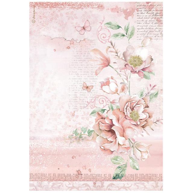 Stamperia  - Rice Paper -  21cm x 29.7cm - A4 -   Roseland Flowers