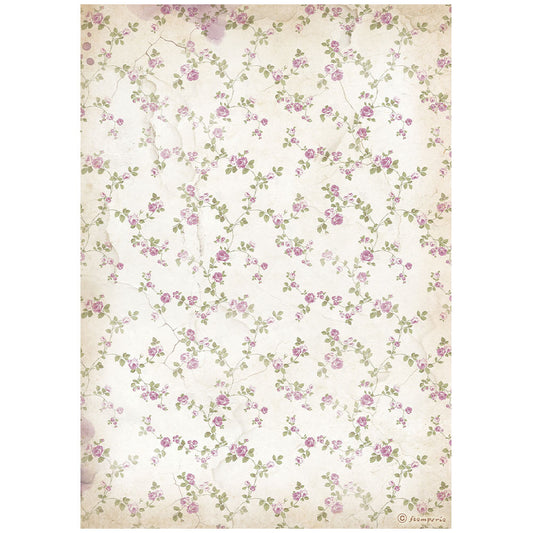 Stamperia   - Rice Paper - Lavender little flowers background