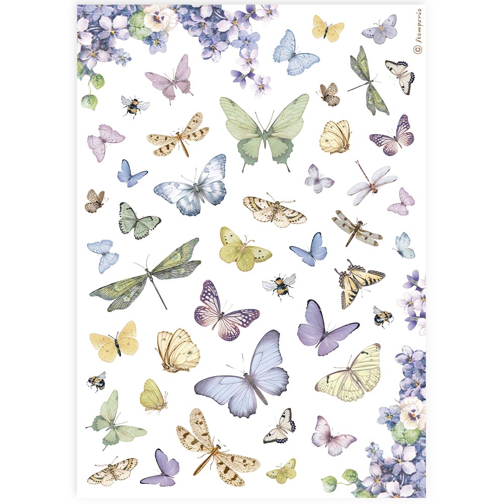 Stamperia   - Rice Paper - Butterflies