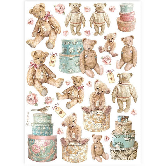 Stamperia   - Rice Paper - Teddy Bears