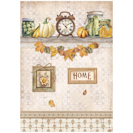 Stamperia   - Rice Paper - Golden Harmony - Clocks & Pumpkins