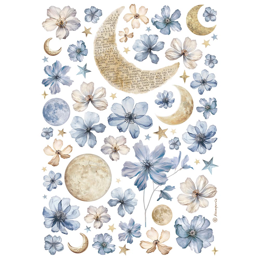 Pre Order Stamperia   - Rice Paper - Sun and moon