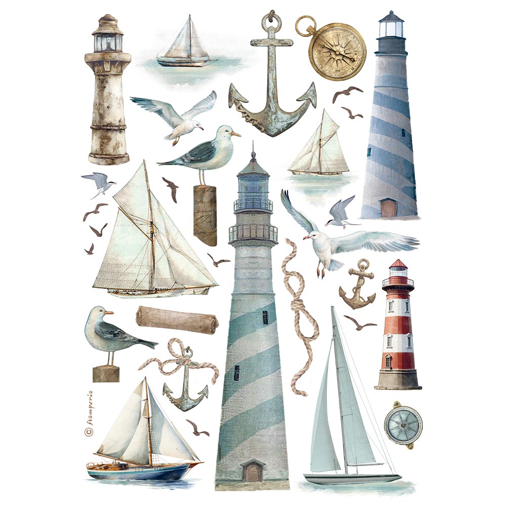 Pre Order Stamperia   - Rice Paper - Lighthouse