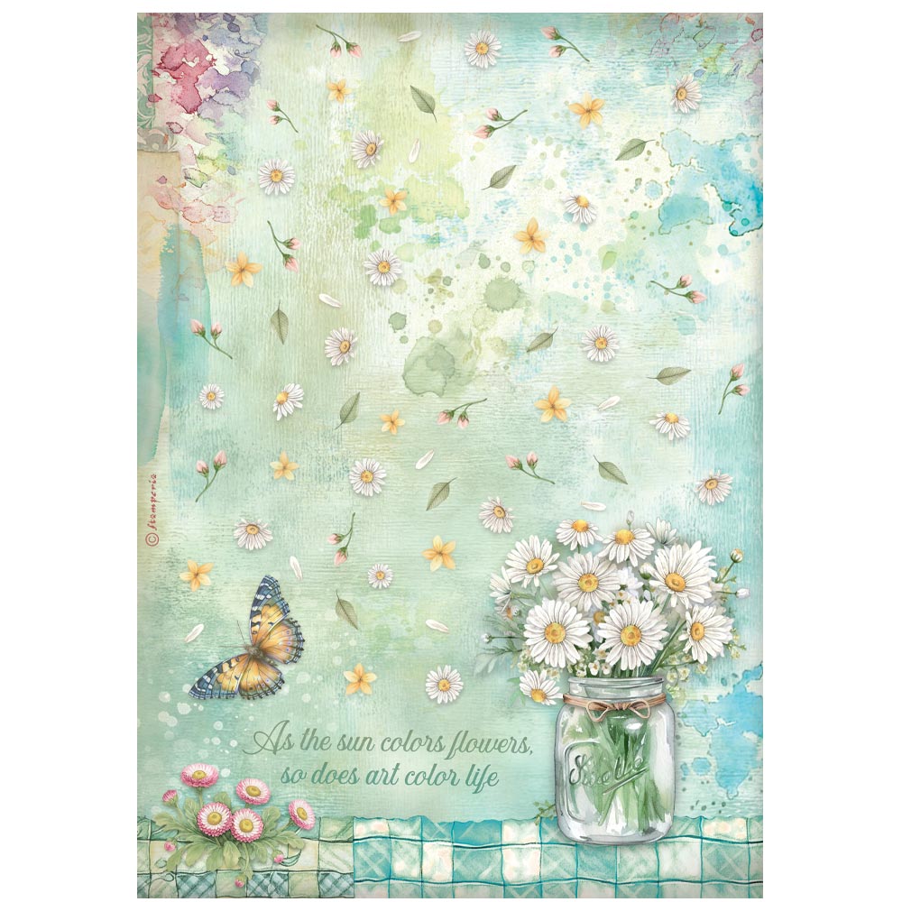 Stamperia  - Pack of 6 Rice papers -  21cm x 29.7cm - A4 - Daisy Art