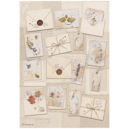 Stamperia  - Pack of 6 Rice papers - 21cm x 29.7cm - A4 - Flowers and poems