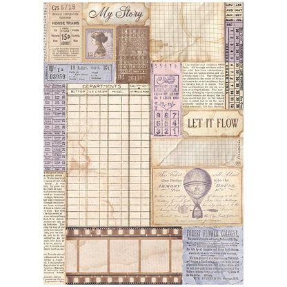 Stamperia  - Pack of 6 Rice papers -  21cm x 29.7cm - A4 - Quiet Days