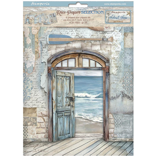 Stamperia  - Pack of 6 Rice papers -  21cm x 29.7cm - A4 - Silent Sea