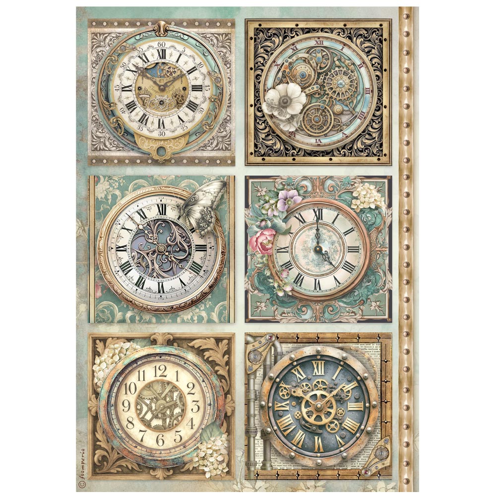 Stamperia  - Pack of 6 Rice papers -  21cm x 29.7cm - A4 - Garden of Time