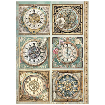 Stamperia  - Pack of 6 Rice papers -  21cm x 29.7cm - A4 - Garden of Time