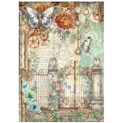 Stamperia  - Pack of 6 Rice papers -  21cm x 29.7cm - A4 - Garden of Time