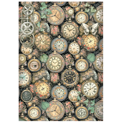 Stamperia  - Pack of 6 Rice papers -  21cm x 29.7cm - A4 - Garden of Time