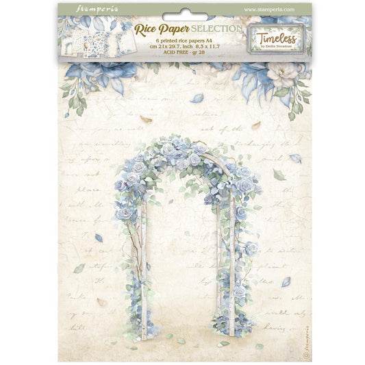 Stamperia  - Pack of 6 Rice papers -  21cm x 29.7cm - A4 - Timeless