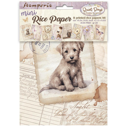 Stamperia  - Pack of 8 Mini Rice papers - A6 - Quiet Days