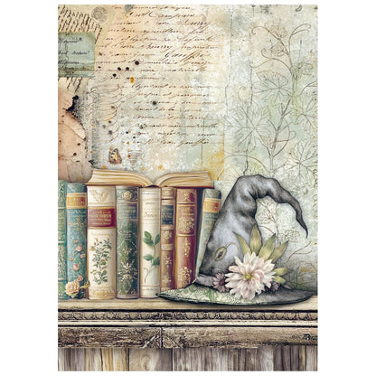 Stamperia  - Pack of 8 Mini Rice papers - A6 - Herbarium Silvae