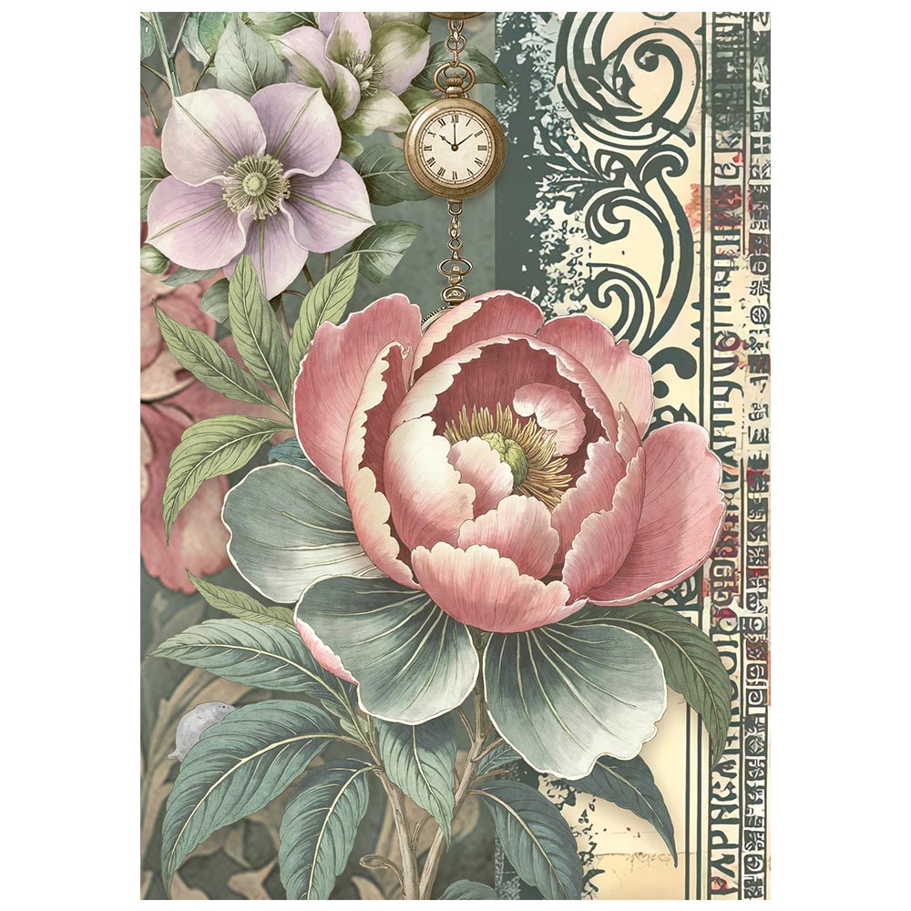 Stamperia  - Pack of 8 Mini Rice papers - A6 - Garden of Time