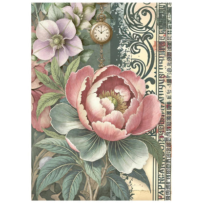 Stamperia  - Pack of 8 Mini Rice papers - A6 - Garden of Time