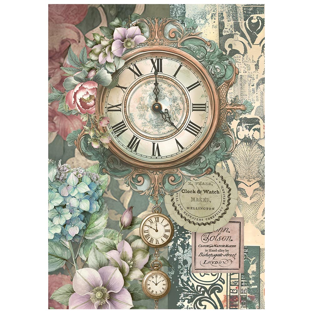 Stamperia  - Pack of 8 Mini Rice papers - A6 - Garden of Time