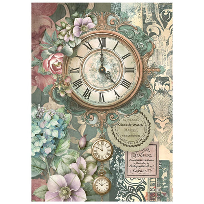 Stamperia  - Pack of 8 Mini Rice papers - A6 - Garden of Time