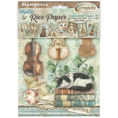 Stamperia  - Pack of 8 Mini Rice papers - A6 - Symphony
