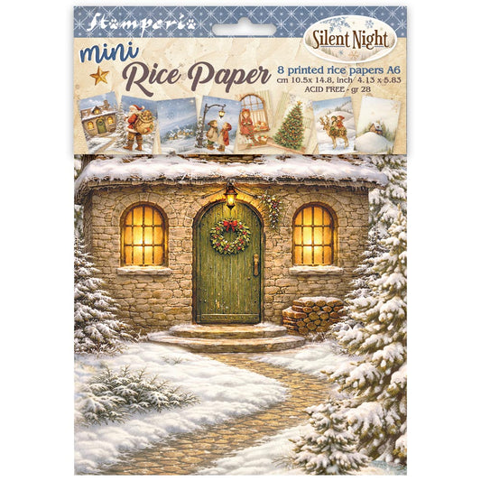 Stamperia  - Pack of 8 Mini Rice papers - A6 - Silent Night