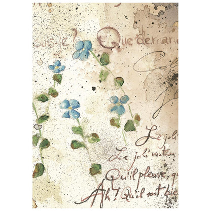 Stamperia  - Pack of 8 Mini Rice papers - A6 - Flowers and Poems