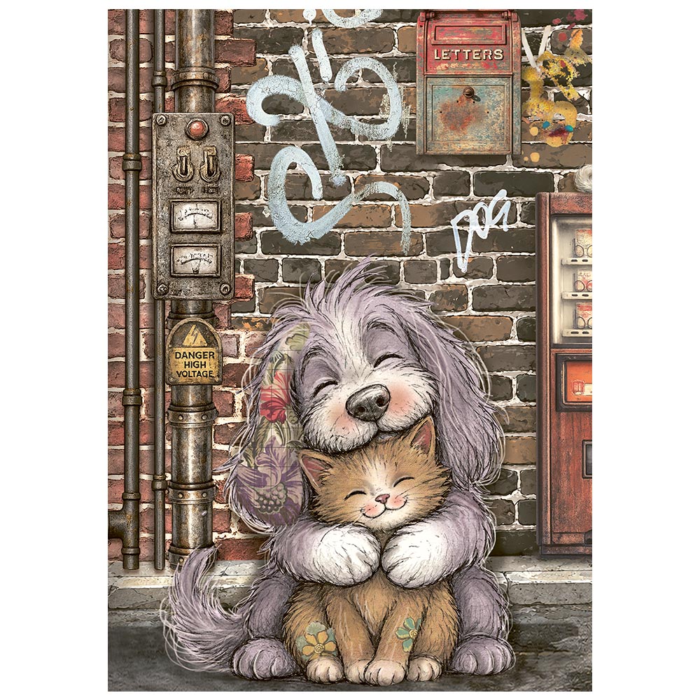 Stamperia  - Pack of 8 Mini Rice papers - A6 - Furry Friends 2