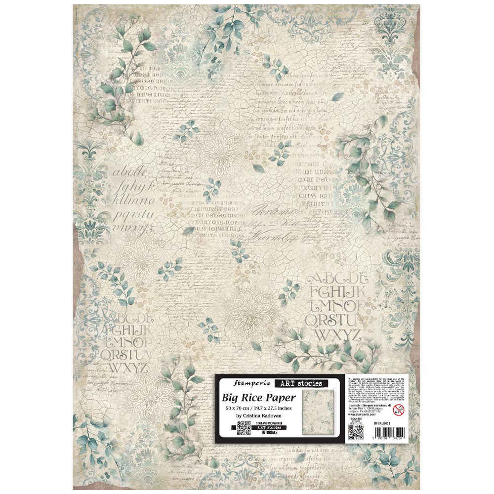 Stamperia  - Rice Paper - 50 x 70 - Leaves pattern