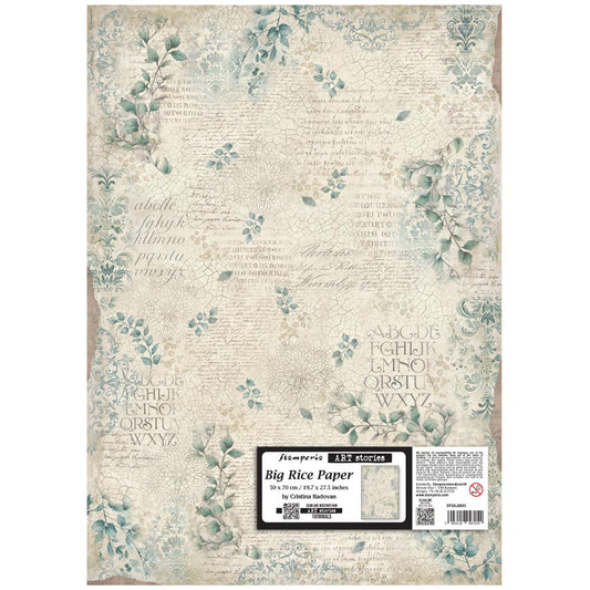 Stamperia  - Rice Paper - 50 x 70 - Leaves pattern