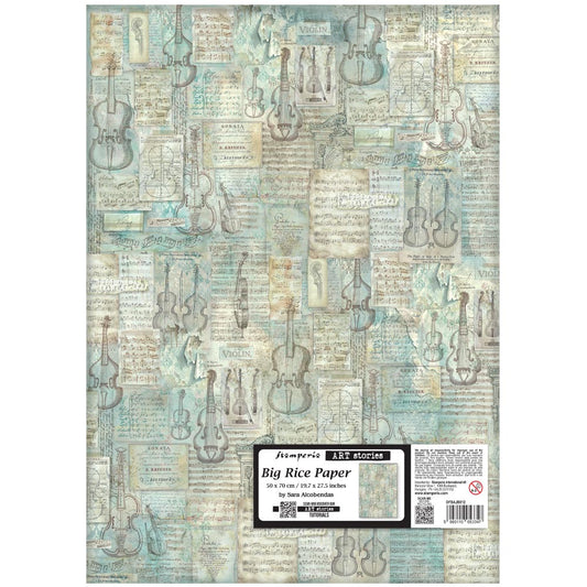Stamperia  - Rice Paper - 50 x 70 - Symphony and music pattern