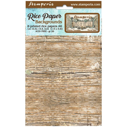 Stamperia  - Pack of 8 Rice papers -  4.14cm x 5.83 cm - A6 -  Songs of the Sea
