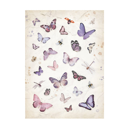 Stamperia  - Pack of 8 Rice papers -  10.5cm x 14.8cm - A6 -  Lavender