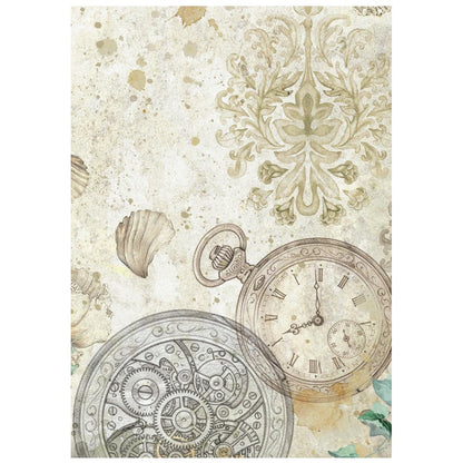 Stamperia  - Pack of 8 Rice papers -  4.14cm x 5.83 cm - Backgrounds A6 - Garden of Time