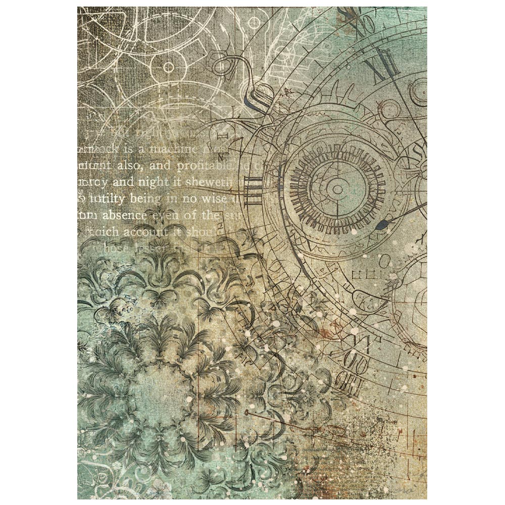Stamperia  - Pack of 8 Rice papers -  4.14cm x 5.83 cm - Backgrounds A6 - Garden of Time