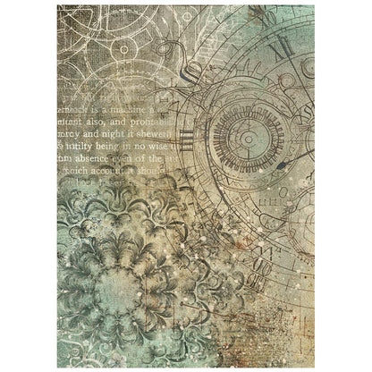 Stamperia  - Pack of 8 Rice papers -  4.14cm x 5.83 cm - Backgrounds A6 - Garden of Time