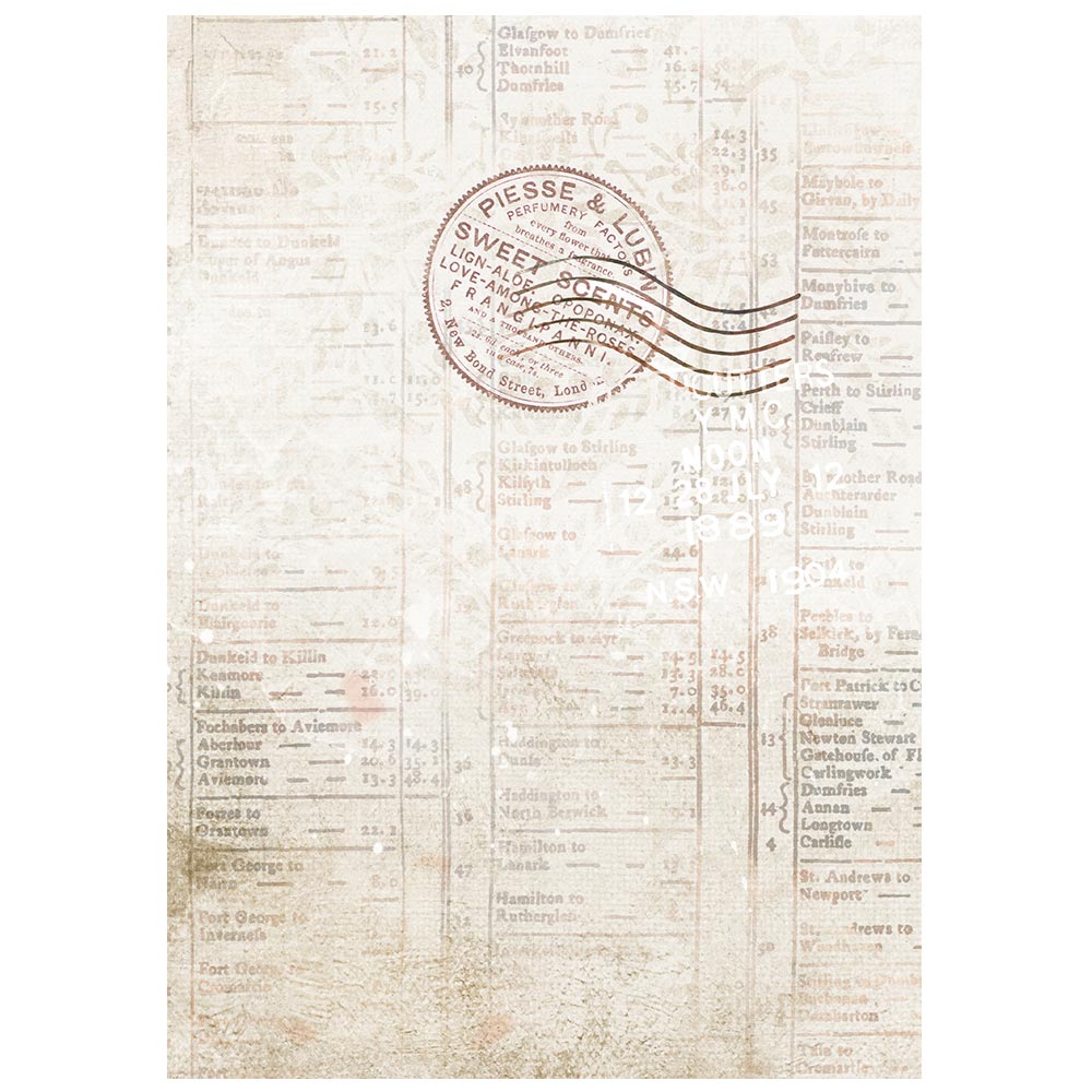 Stamperia  - Pack of 8 Rice papers - 4.14cm x 5.83 cm - Backgrounds A6 Our Way